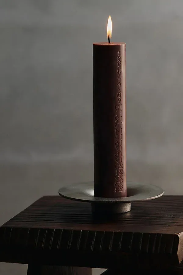 Soothe Block Candle Holder - Silver, Cast Aluminum by Anthropologie