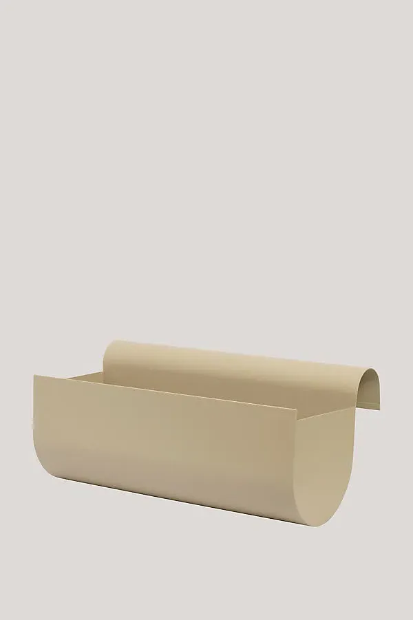 Uma Small Balcony Box - Beige, Galvanised Steel product