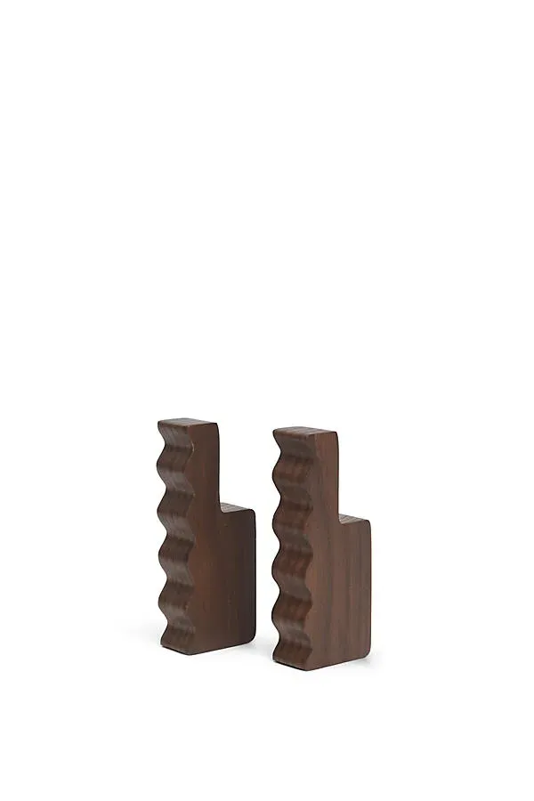 Unda Rippled Wall Hooks Set of Two - Ash Wood by Anthropologie, alternate view