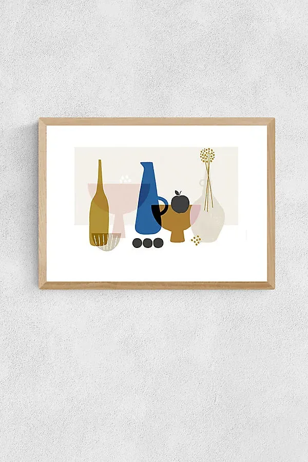 Still Life With Black Apple Wall Art Print - Yellow product