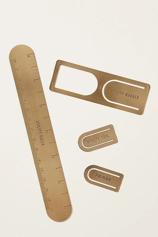Fringe Studio Brass Desk Tools Set - Gold, Brass product