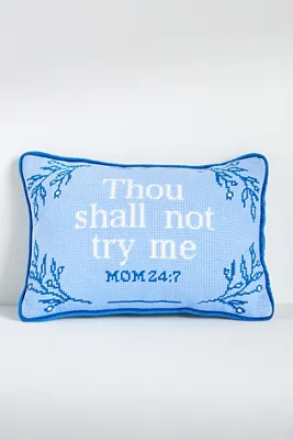 Furbish Studio Petite Needlepoint Pillow - Blue, Wool by Anthropologie, image 2