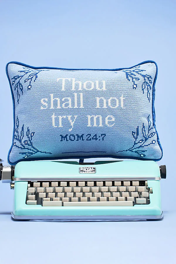 Furbish Studio Petite Needlepoint Pillow - Blue, Wool by Anthropologie