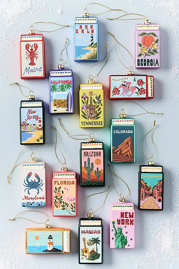 Furbish Studio State Edition Matchbook Ornament - Blue, Glass by Anthropologie, alternate view