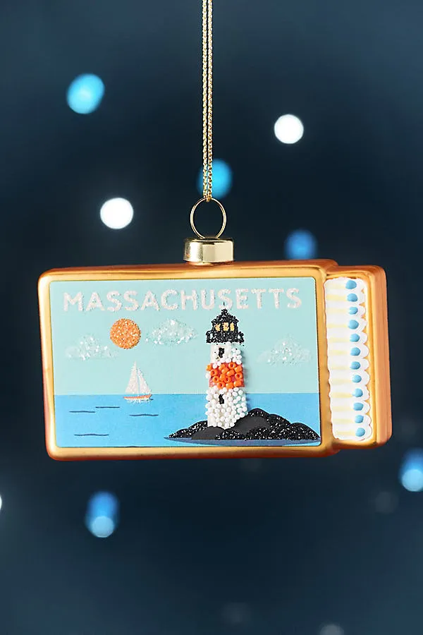 Furbish Studio State Edition Matchbook Ornament - Blue, Glass by Anthropologie