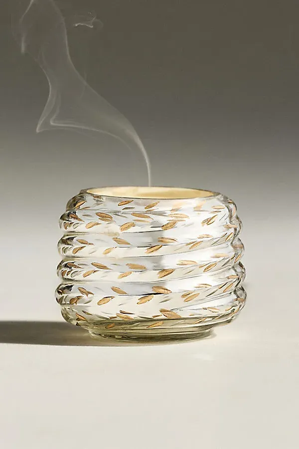 Frosted Garland Woody Scented Candle - Silver by Anthropologie
