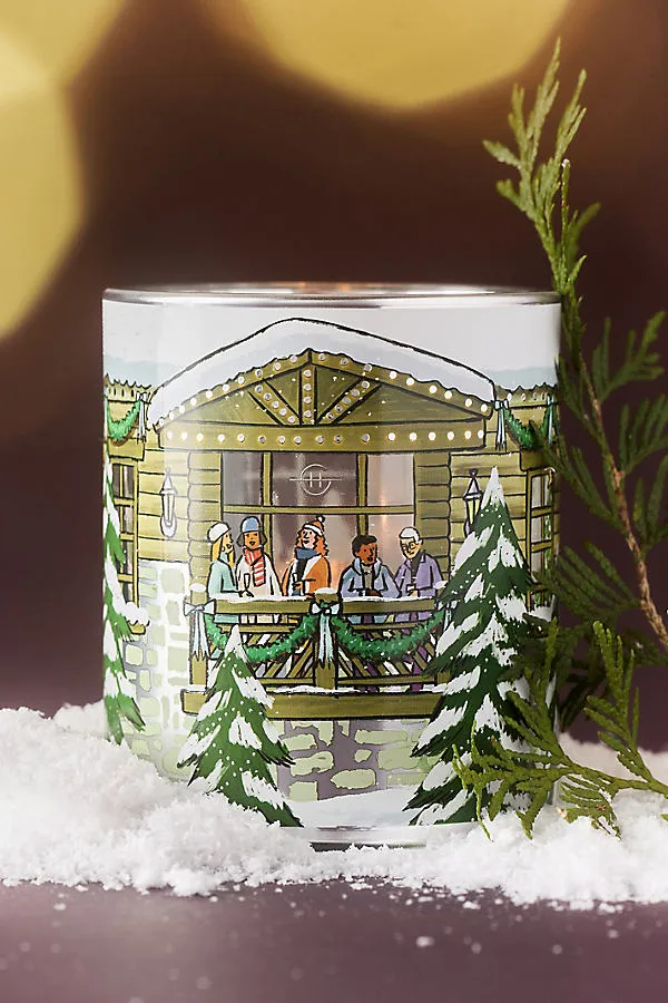 Glasshouse Woody White Christmas Boxed Glass Candle by Anthropologie