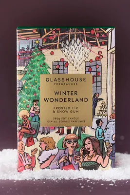 Winter Wonderland Glass Boxed Candle - White, Cotton by Anthropologie, alternate view