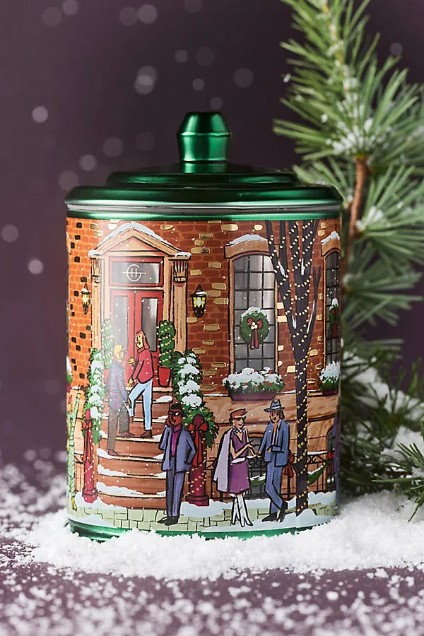 Winter Wonderland Glass Boxed Candle - White, Cotton by Anthropologie