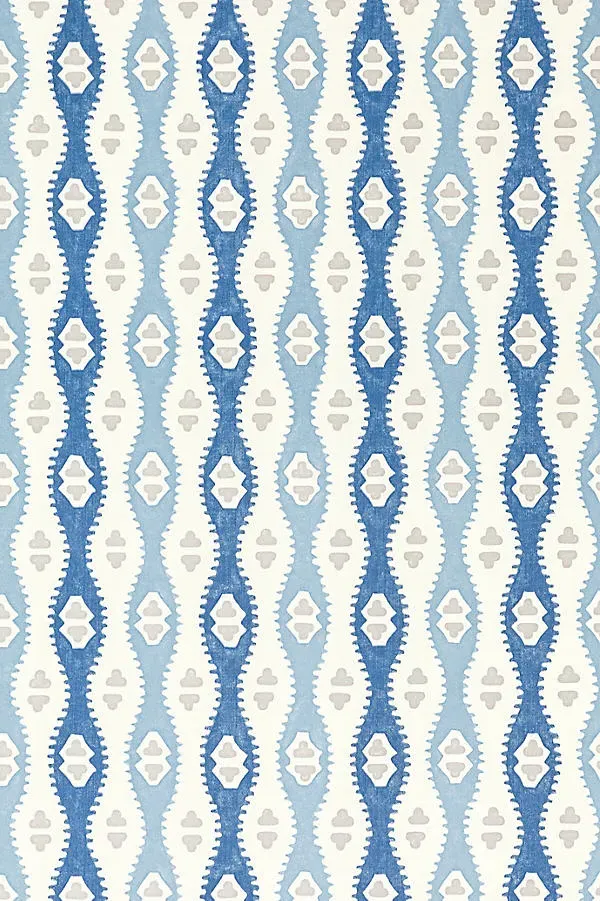 GP & J Baker Elba Striped Geometric Wallpaper - Blue product