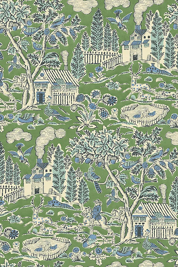 GP & J Baker Home Park Toile Wallpaper - Blue product