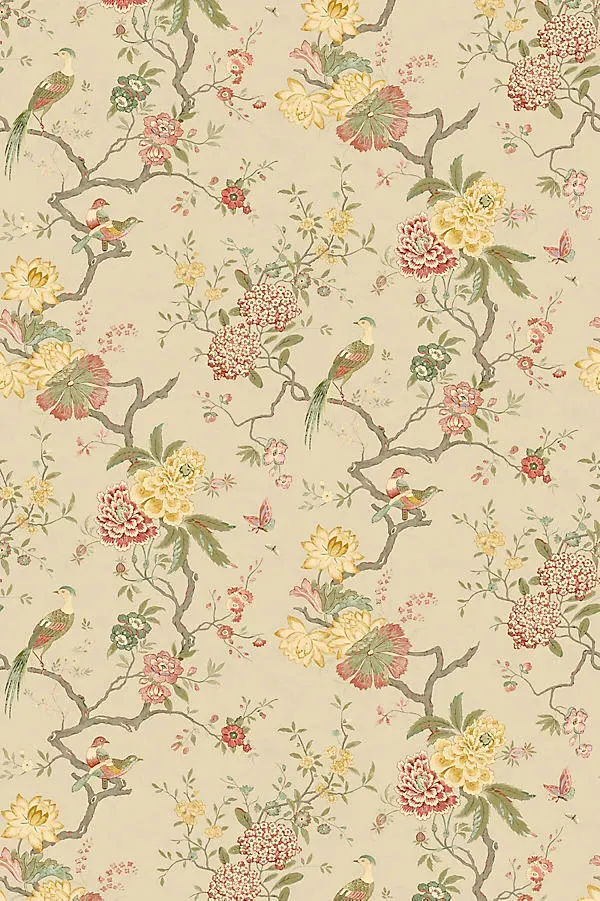 GP & J Baker Oriental Bird Wallpaper - Ivory product