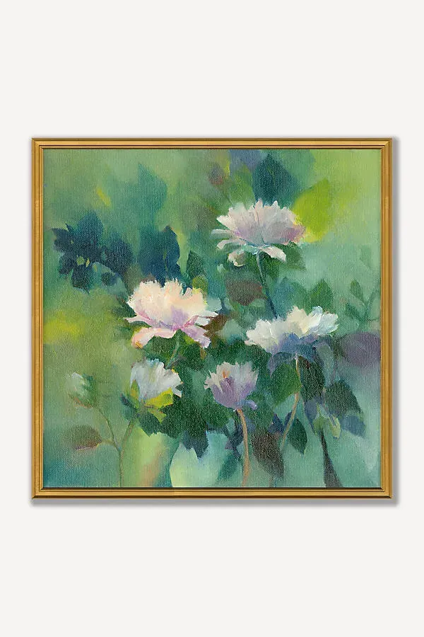 Day Flowers Wall Art - Green, Wood product