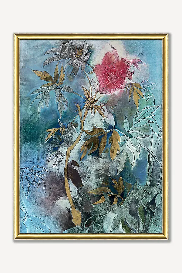 Tall Peony Wall Art - Wood, Aluminum product