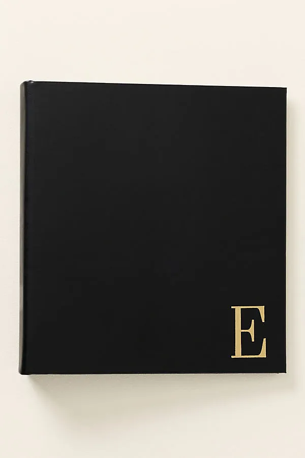 Graphic Image Monogram Leather-Bound Photo Album - Black by Anthropologie