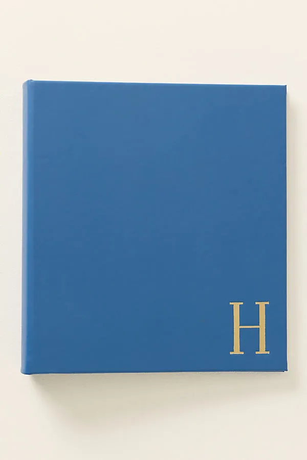 Graphic Image Monogram Leather-Bound Photo Album - Blue by Anthropologie
