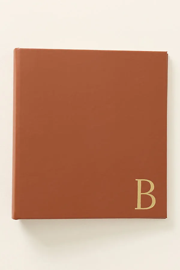 Graphic Image Monogram Leather-Bound Photo Album - Brown by Anthropologie