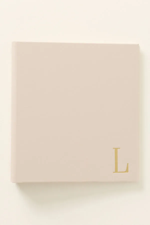 Graphic Image Monogram Leather-Bound Photo Album - Ivory by Anthropologie
