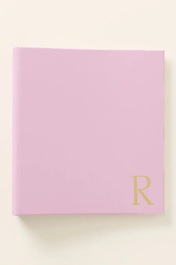 Graphic Image Monogram Leather-Bound Photo Album - Pink by Anthropologie