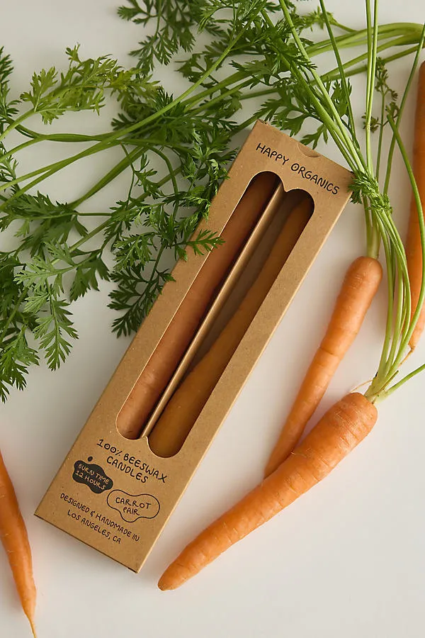Carrot Taper Candle Set of 2 - Orange, Beeswax alternate view