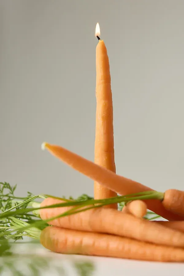 Carrot Taper Candle Set of 2 - Orange, Beeswax product