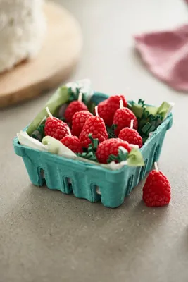 Raspberry Beeswax Candles Set of 10 - Cotton Wick product