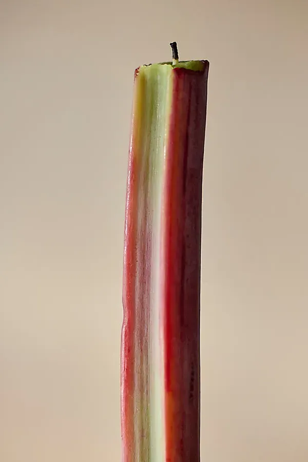 Rhubarb Shaped Beeswax Candle - Natural product