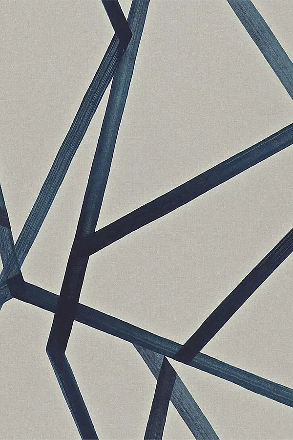 Sumi Angular Lines Wallpaper - Blue by Anthropologie