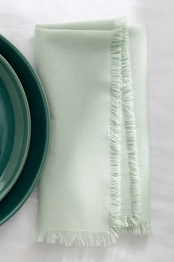 Dinner Napkins Set of 4 - Blue, Cotton by Anthropologie