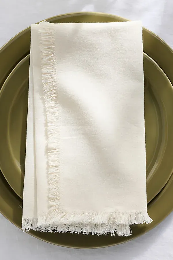 Dinner Napkins Set of 4 - Ivory, Cotton by Anthropologie