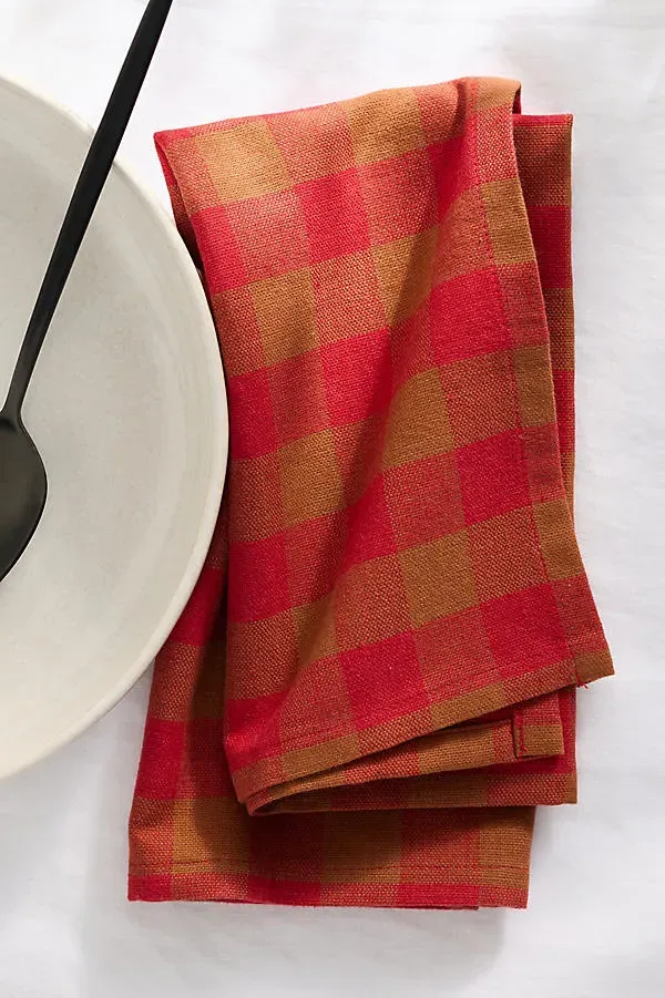 Gingham Dinner Napkins Set of 4 - Red, Cotton product