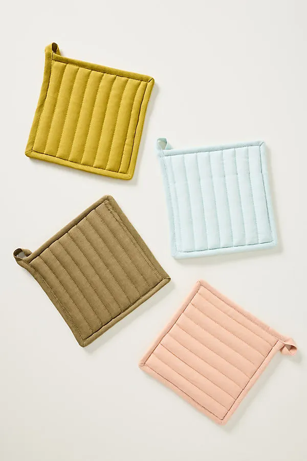 Linen Pot Holder Set of 2 - Yellow, Cotton/Linen product