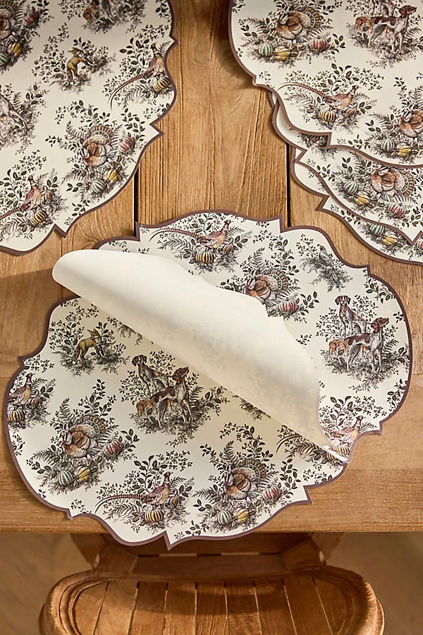 Hester & Cook Harvest Toile Paper Placemats Set of 12 by Anthropologie, alternate view