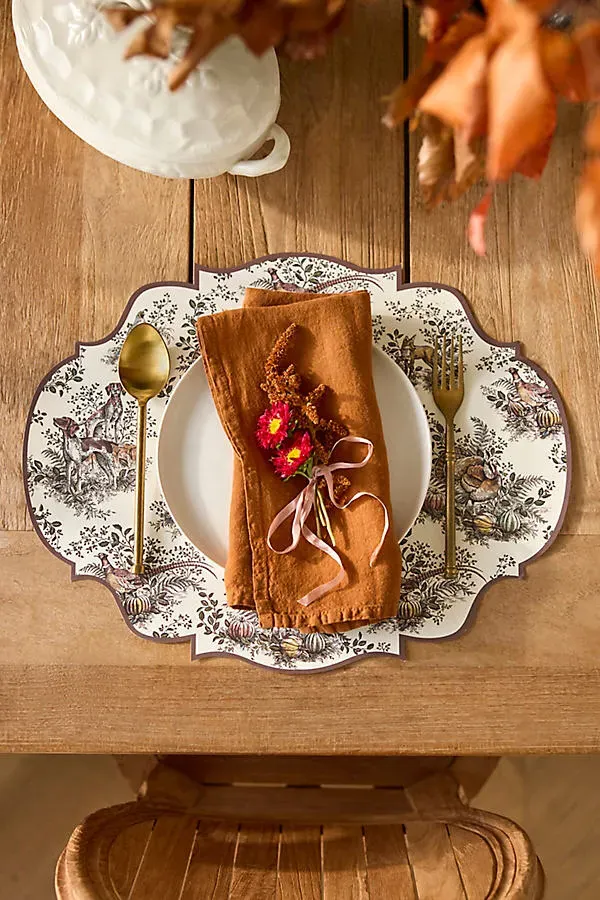 Hester & Cook Harvest Toile Paper Placemats Set of 12 by Anthropologie