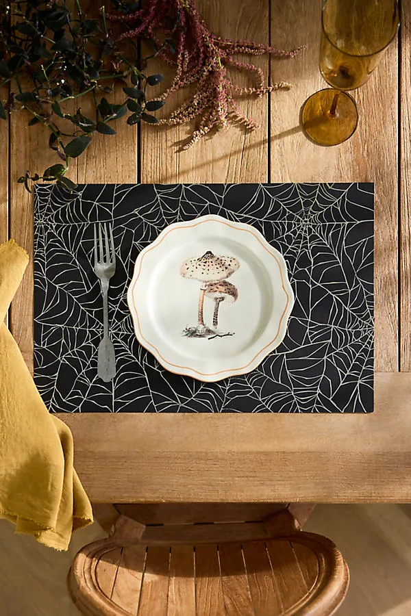 Hester & Cook Spiderweb Paper Placemats Set of 12 - Black by Anthropologie