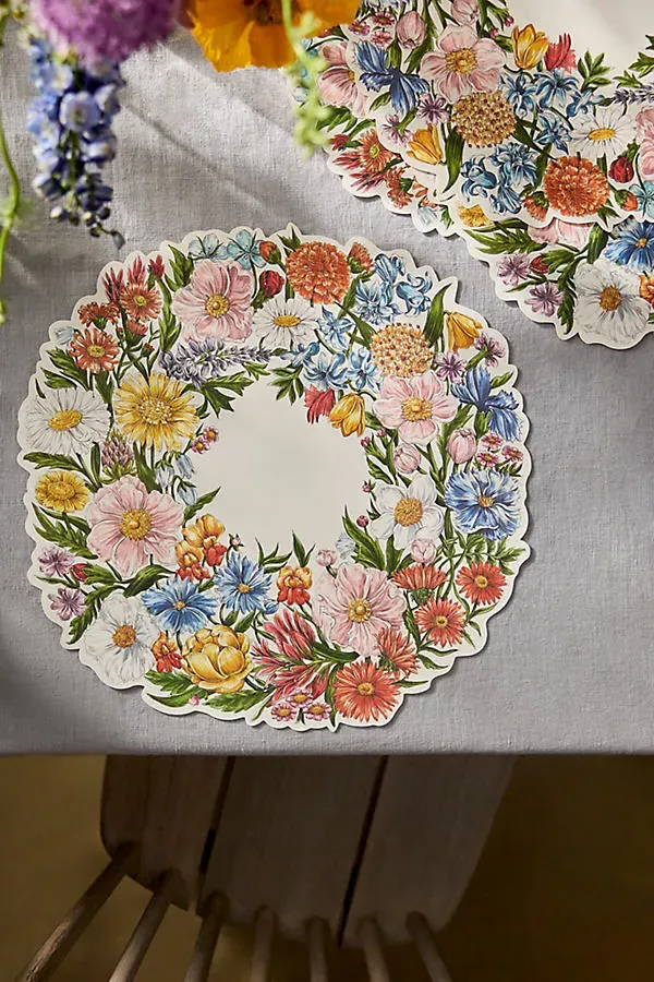 Wildflower Wreath Paper Placemats Set of 12 product