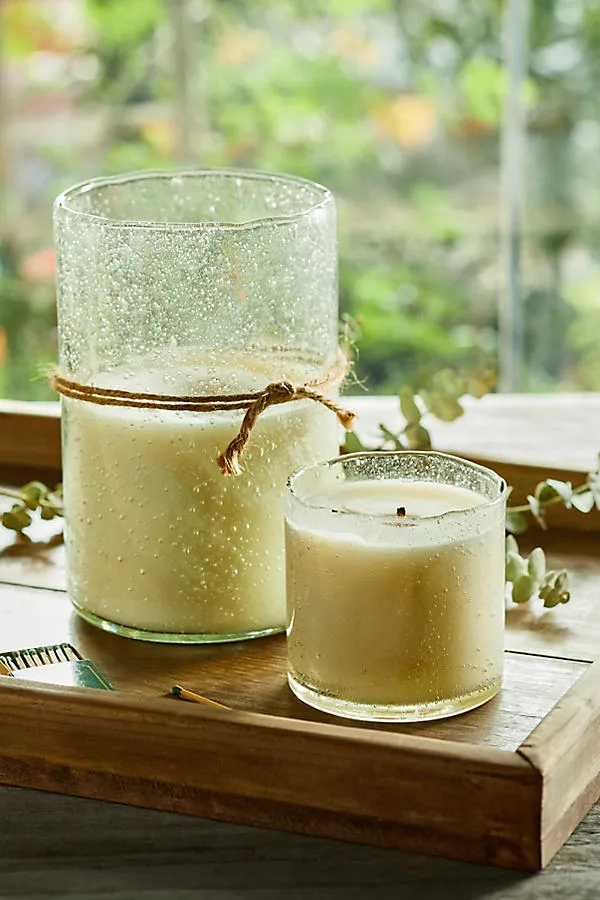 Bubble Glass Candle Small Honeysuckle - Soy Wax product