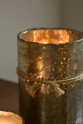 Gold Mercury Glass Candle Ginger Patchouli - Small product