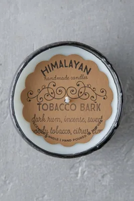 Textured Glass Candle Tobacco Bark - Soy Wax product