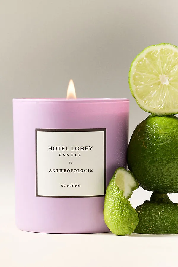 Anthropologie Fresh Mahjong Boxed Glass Candle - Purple