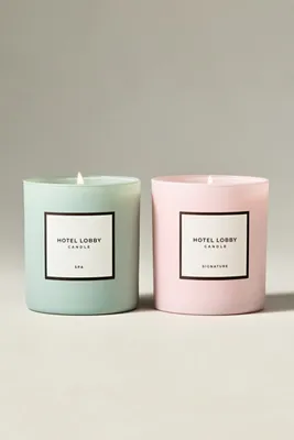 Hotel Lobby Fresh Spa Boxed Glass Candle - Blue, Cotton by Anthropologie, alternate view