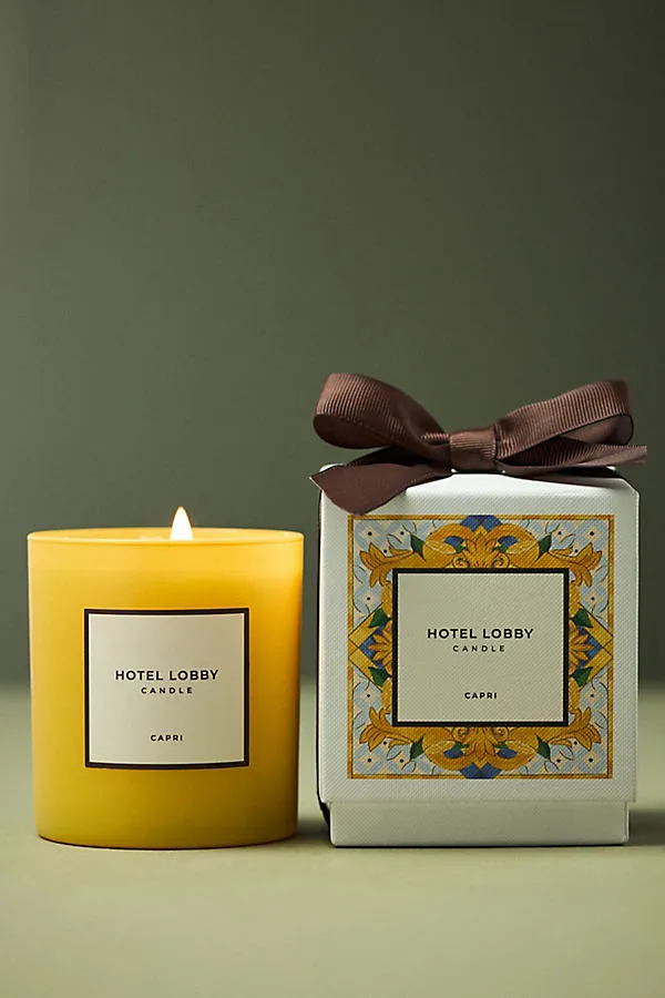 Hotel Lobby Fruity Capri Boxed Candle - Yellow by Anthropologie, alternate view