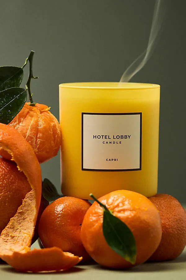 Hotel Lobby Fruity Capri Boxed Candle - Yellow by Anthropologie