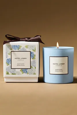 Hotel Lobby Nantucket Wild Rose & Sea Salt Glass Candle - Blue by Anthropologie, alternate view