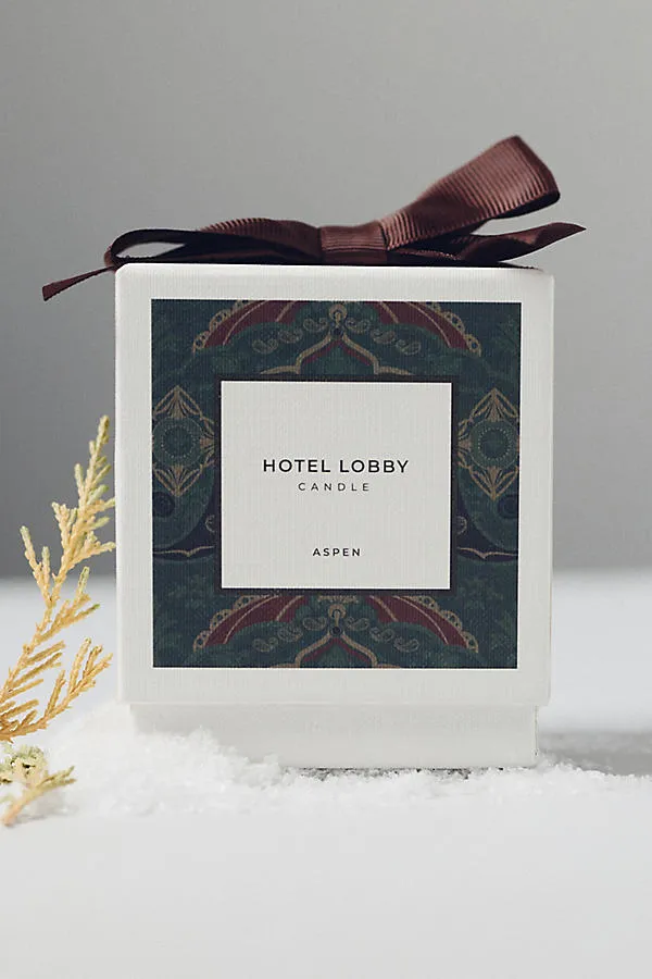 Hotel Lobby Woody Aspen Boxed Glass Candle - Green by Anthropologie, alternate view