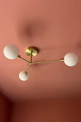 3-Light Flush Ceiling Light - Gold, Brass product