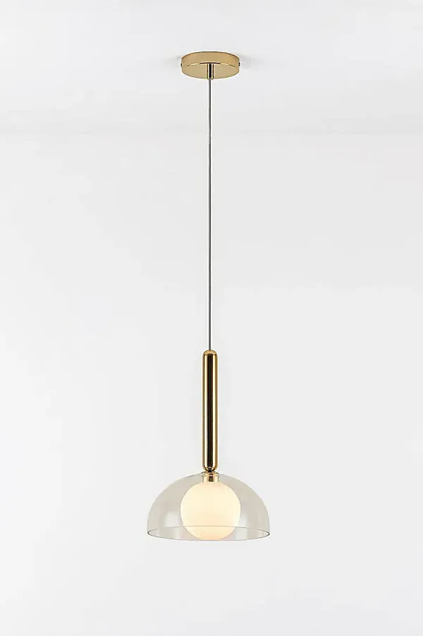 Clear Glass Dome Ceiling Light - Brass product