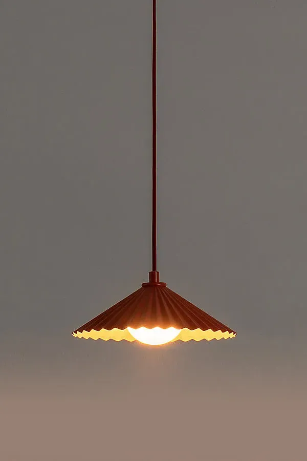 Mini Pleat Pendant Ceiling Light - Burgundy, Steel product