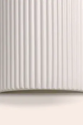Ribbed Ceramic Pillar Wall Light - White alternate view