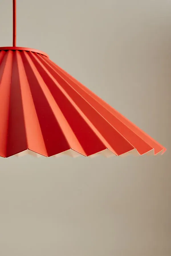 The Pleat Pendant Ceiling Light - Burnt Orange, Painted Steel product